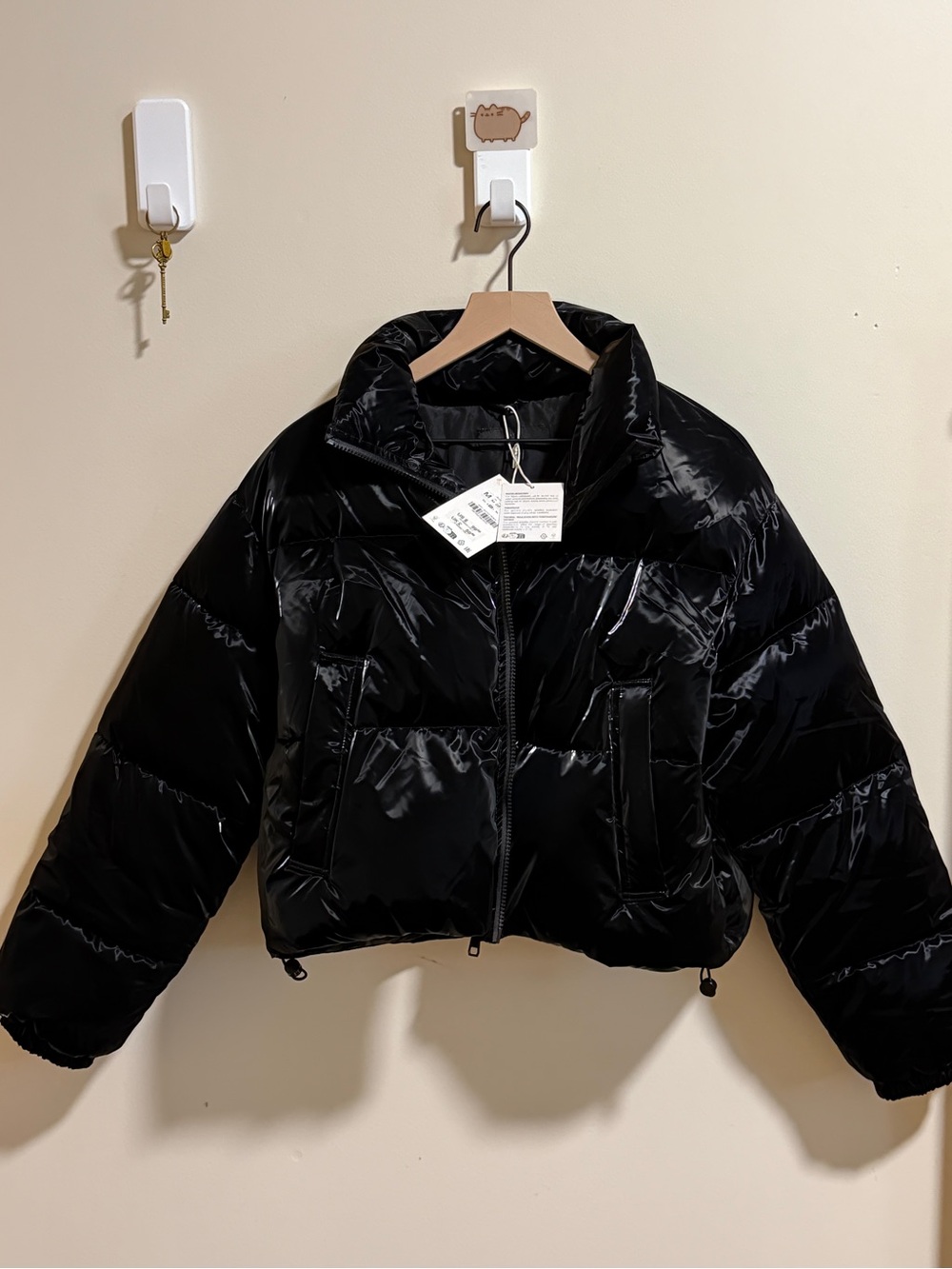 New♠️ Zara Shiny Effect Water Repellent Windproof Anorak Crop Puffer M